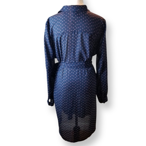 MM Couture by Miss Me Navy Button Down Sash Tie Dress - Picture 3 of 4